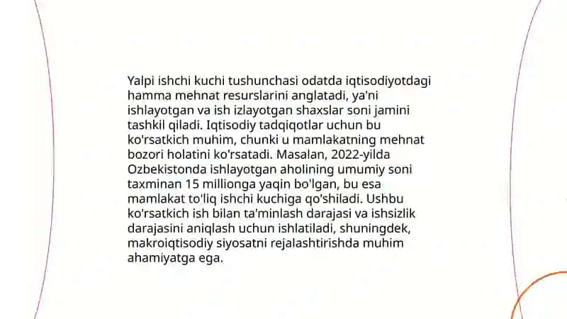 Yalpi ishchi kuchi, uning bandligi va ishsizlik 3