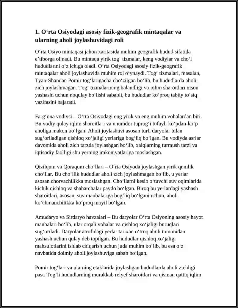 O‘RTA OSIYODAGI HUDUDLAR VA XALQLARNING JOYLASHUVI 3