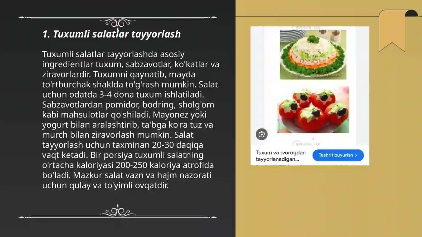 Tuxum va tvorogdan taomlar tayyorlash texnalogiyasi 3