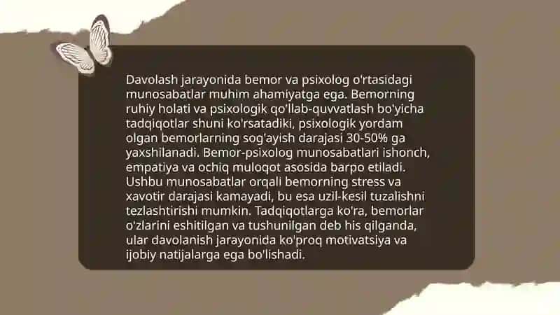 Davolash jarayonining psixologiyasi 3