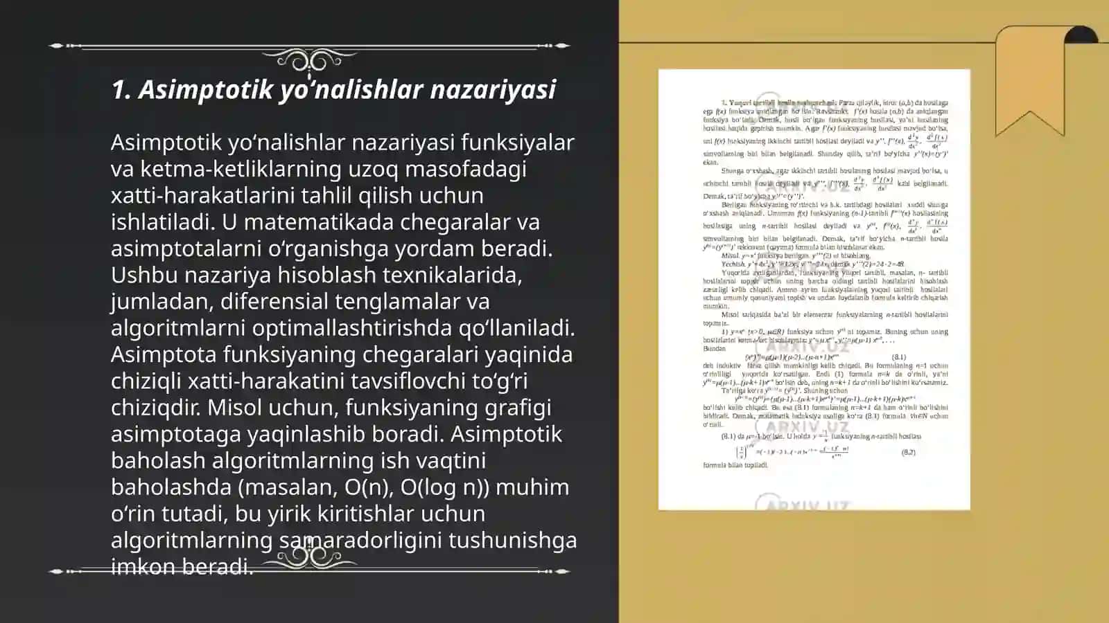 Asimptotik va Noasimptotik Yo'nalishlar 3
