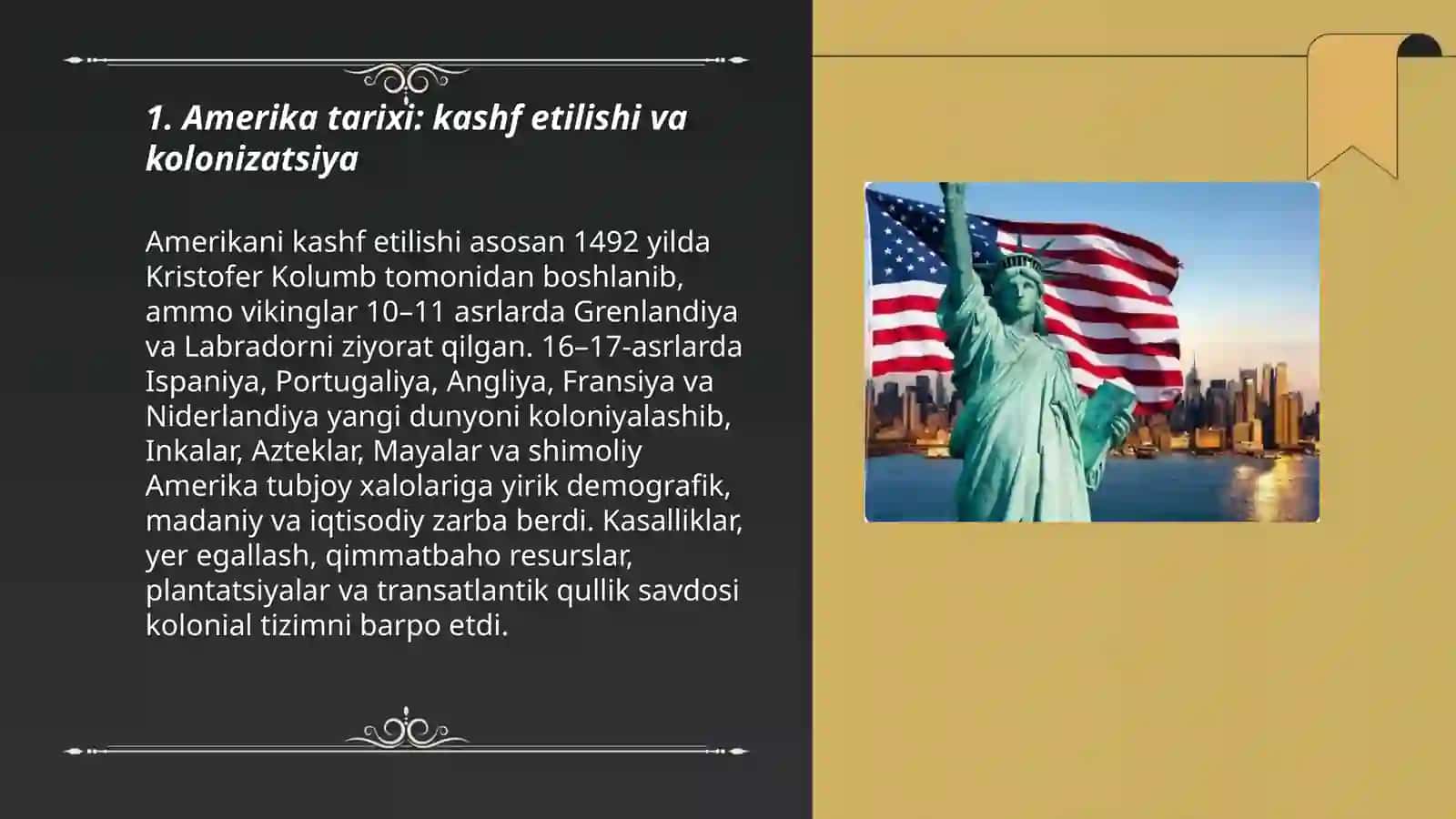 Amerika tarixi: kashf etilishi va kolonizatsiya 3