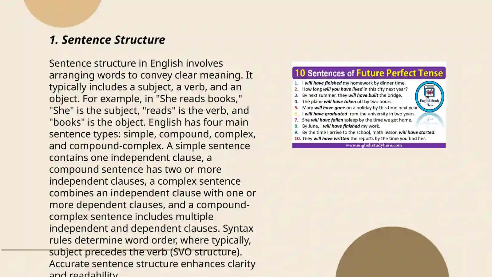 Sentence Structure in English 3