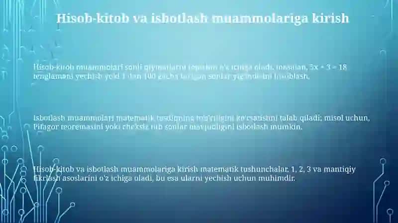Hisoblash va isbotlashga doir masalalar yechish 3