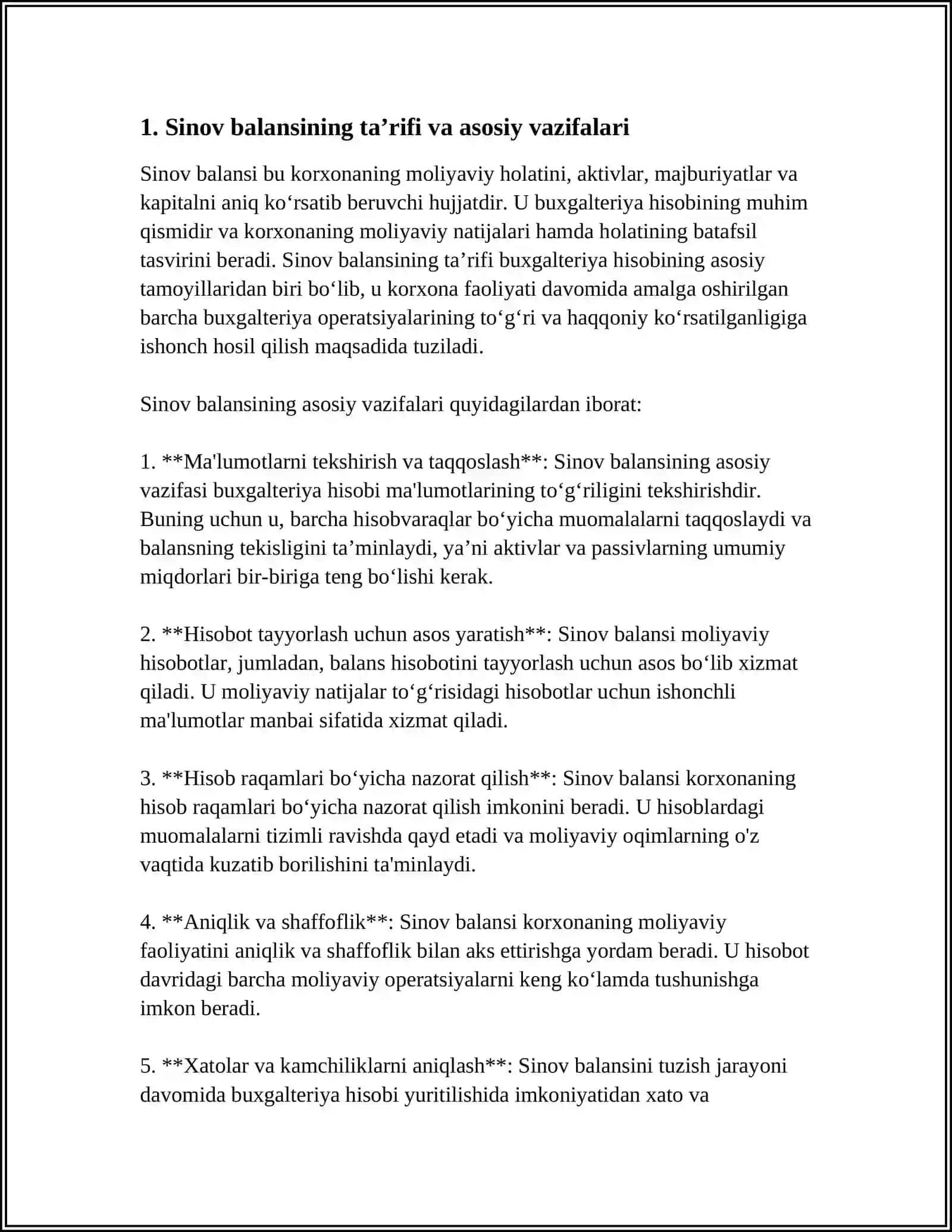 SINOV BALANSINING TUZILISHI VA UNING AHAMIYATI, TAYYORLASH TARTIBI 3
