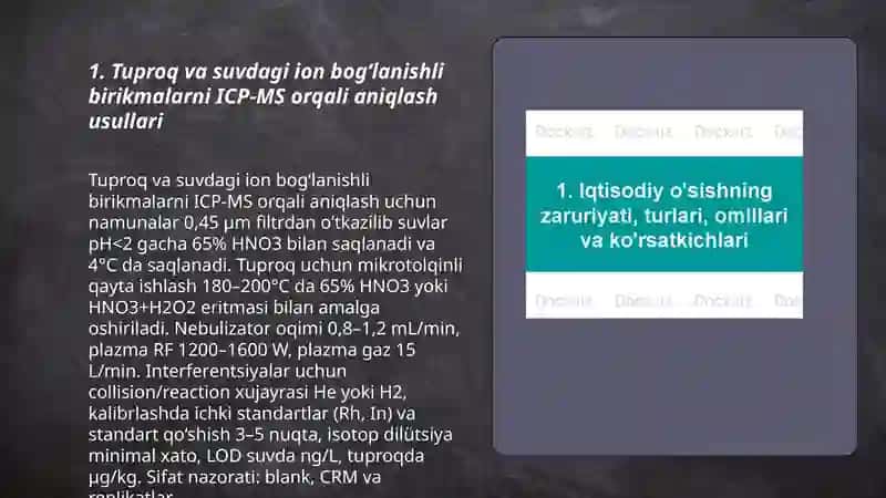 Tuproq va suvdagi ion bog‘lanishli birikmalarni aniqlash usullari 3