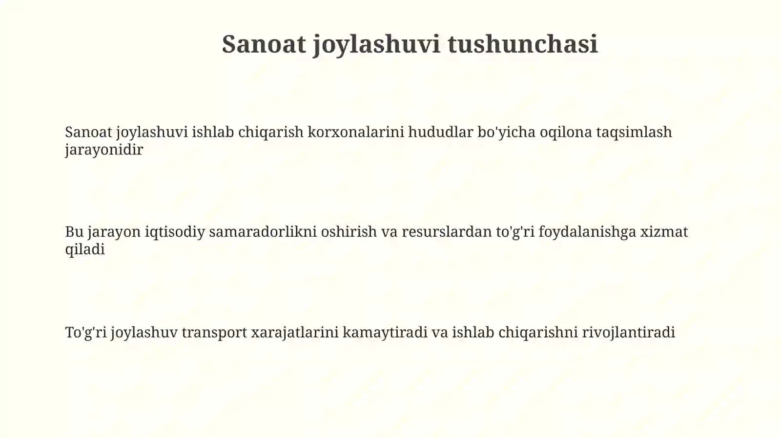 Sanoat tarmoqlarini joylashtirish 3