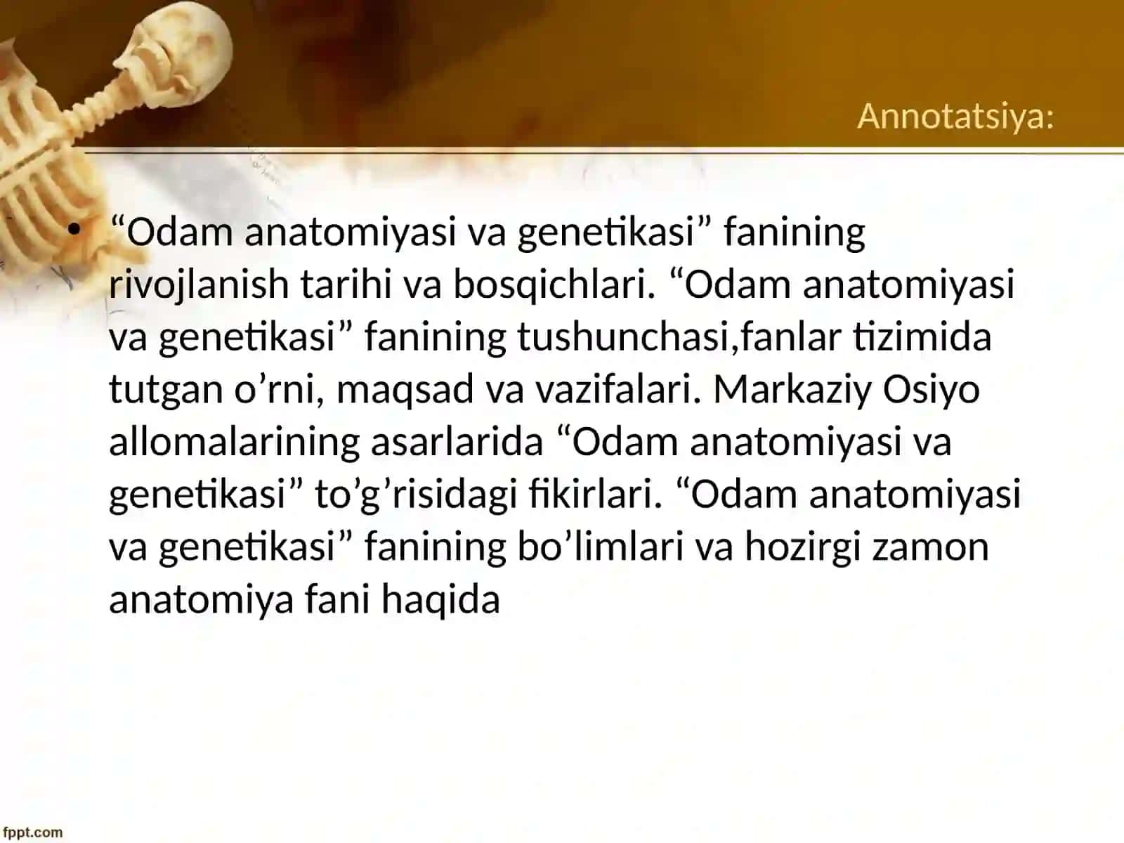 Tayanch-harakat tizimi va uning yoshga bog’liq xususiyatlari.MuskultizimivauningyoshgabogliqxususiyatlariOvqat hazm qilish sistemasining yosh xususiyatlari va gigienasi 3