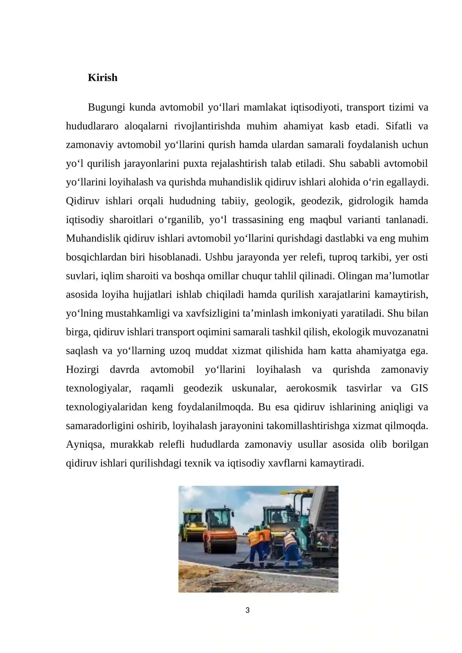 Avtomobil yo‘llarini muhandisligida qidiruv ishlari tarkibi va turlari. 3