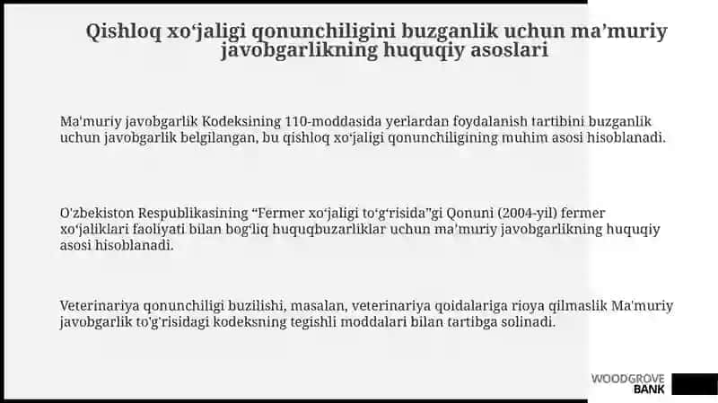 Qishloq xoʻjaligi qonunchiligini buzganlik uchun maʼmuriy javobgarlik 3