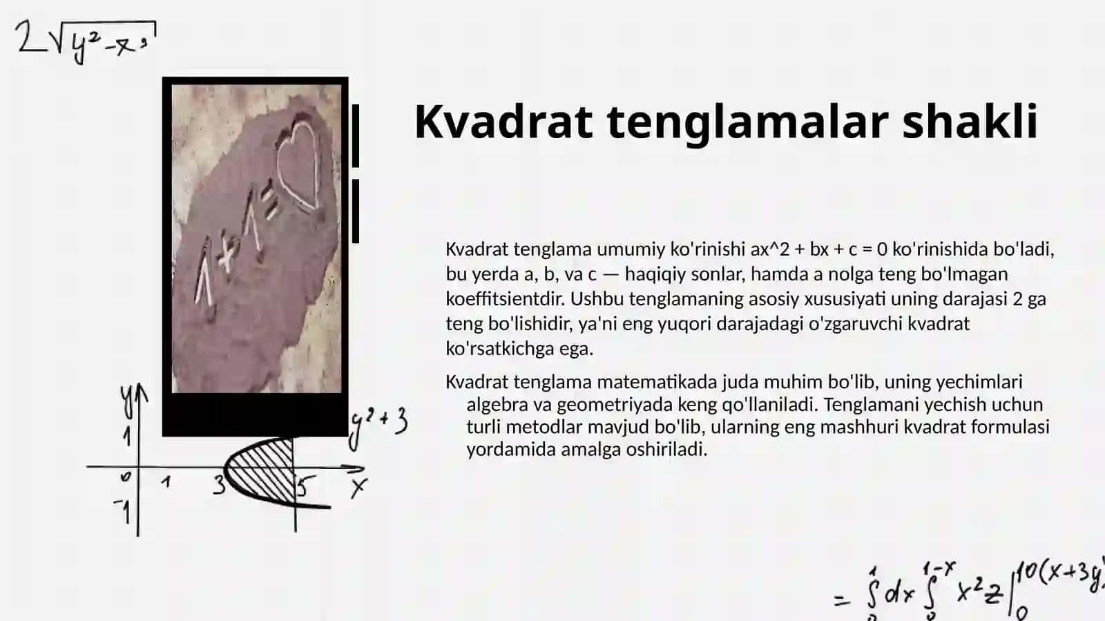 Kvadrat tenglamalar va ularning turlari 3