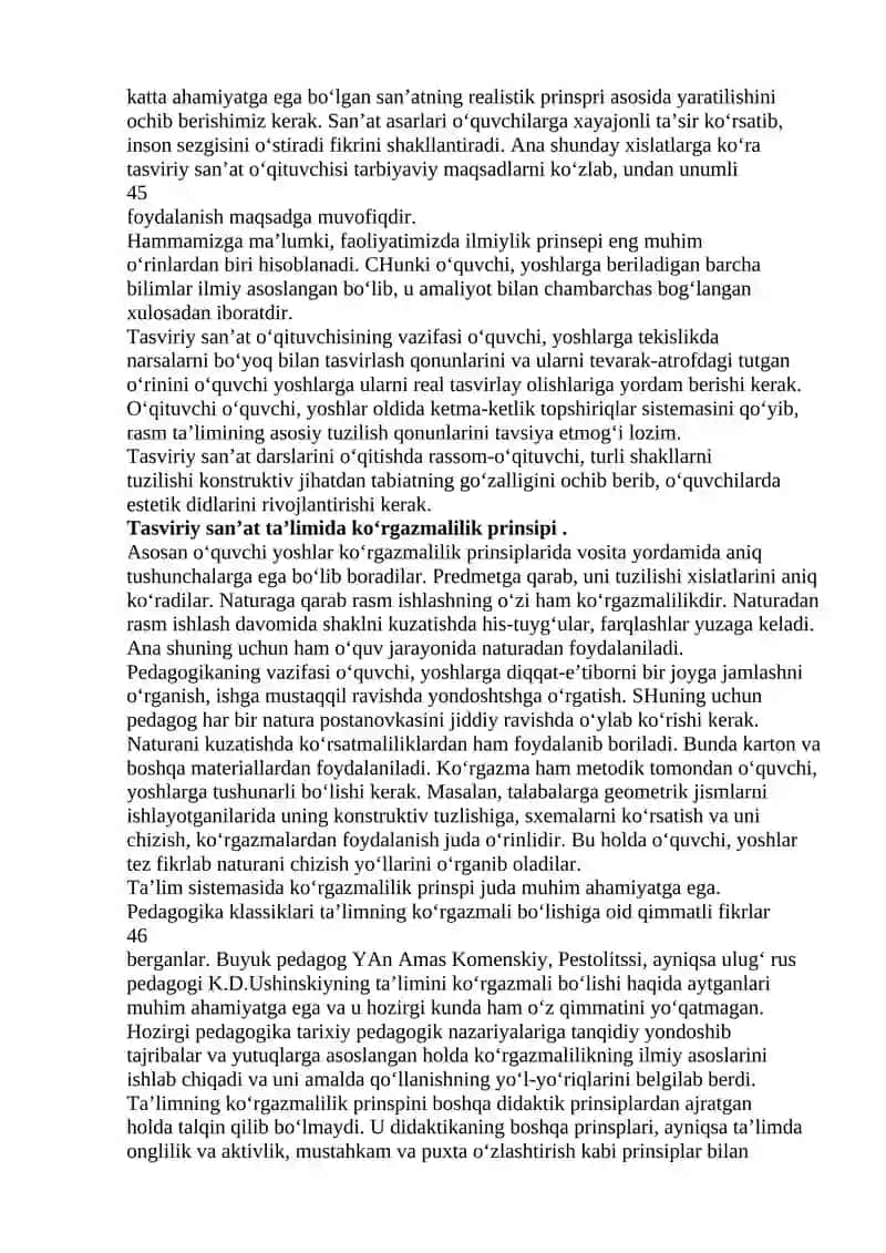 Umum ta’lim maktablarida tasviriy san’at fanini o’rganish 3