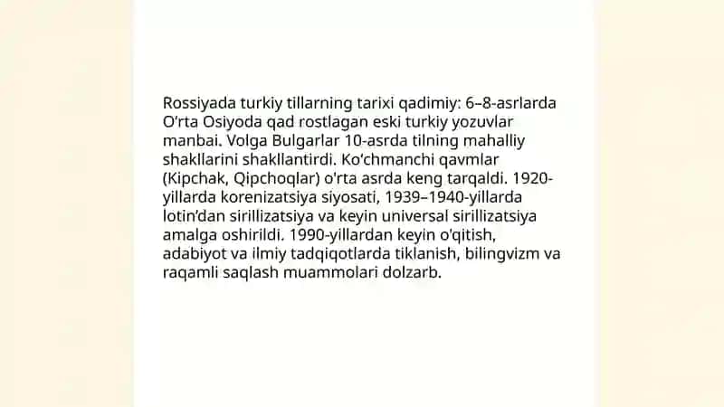 Rossiyada turkiy tillarning oʻrganilishining tadqiqi 3