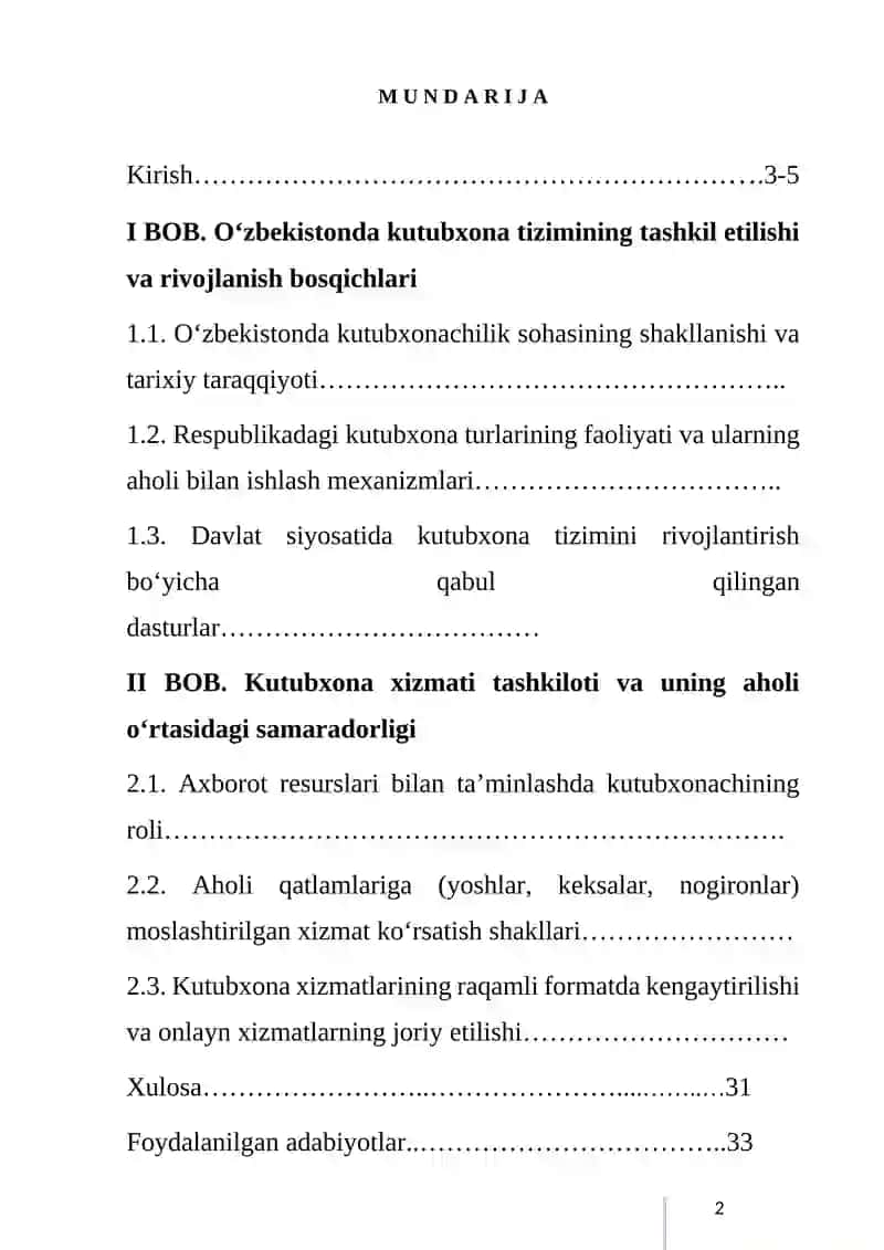 RESPUBLIKA AHOLISIGA KUTUBXONA XIZMATI KO’RSATISHNING TASHKIL QILINISHI 3
