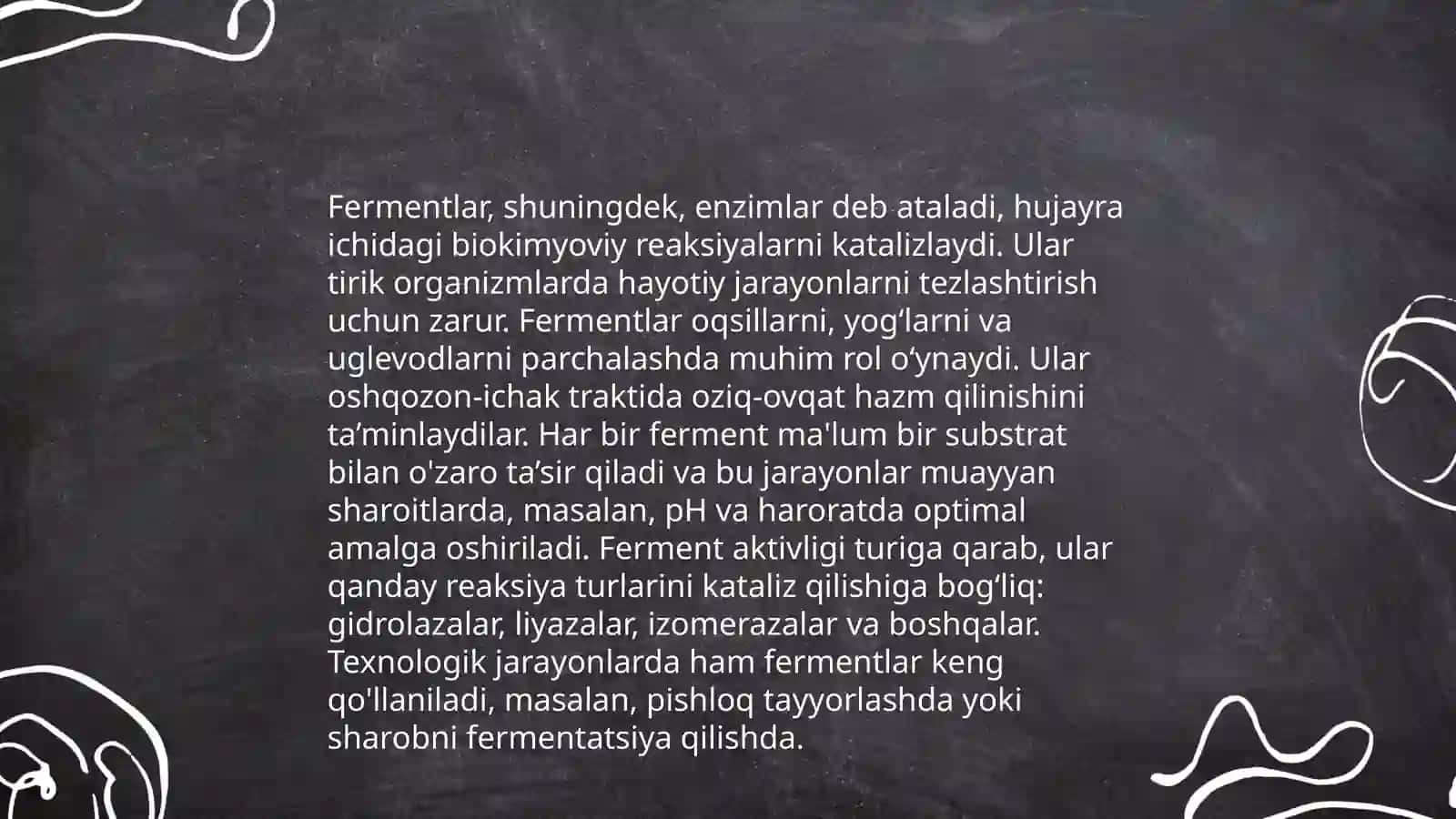 Fermentlarning kilitka ichidagi roʼli 3
