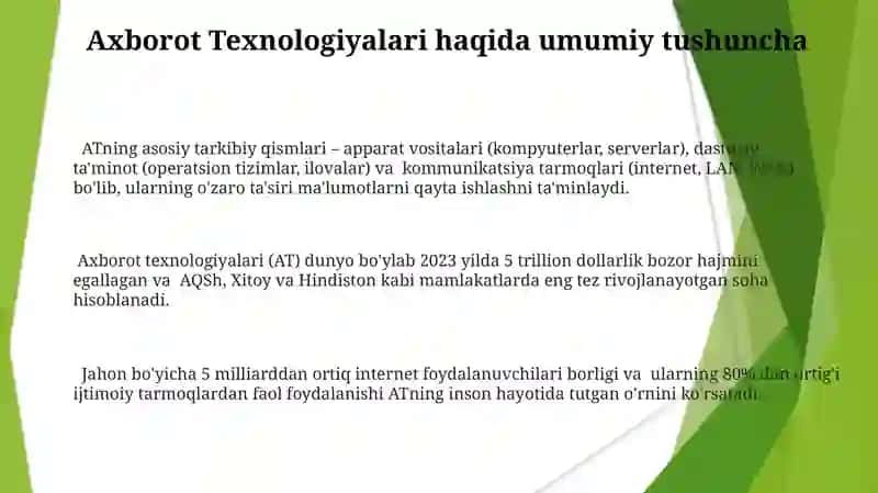 Axborot Texnologiyalari haqida umumiy ma'lumot 3
