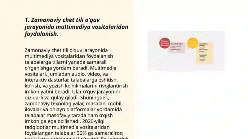 Zamonaviy chet tili oʻquv jarayonini tashkil etish texnologiyalari, metod va usullar 3