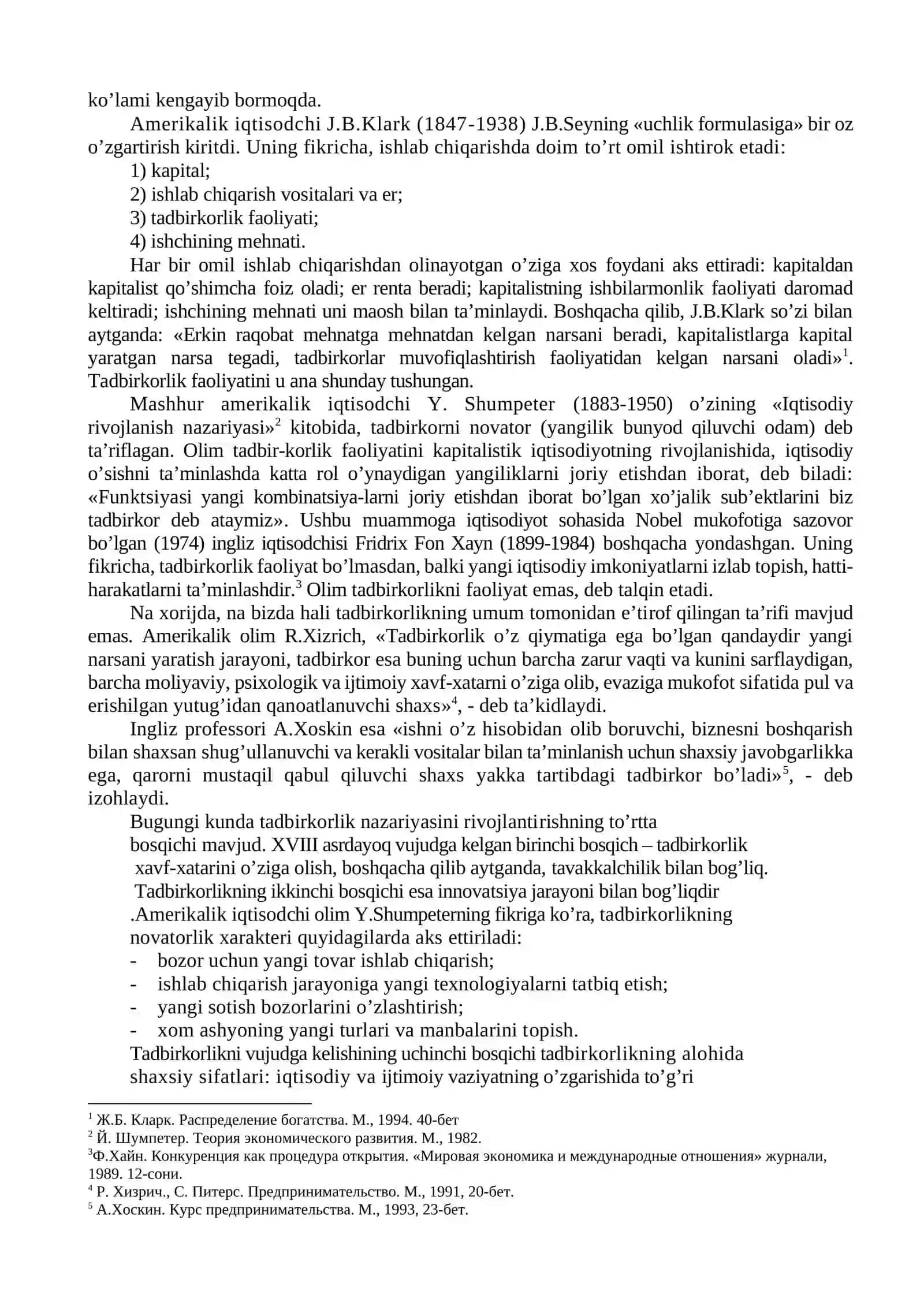 KICHIK BIZNES VA TADBIRKORLIKNING MOHIYATI, MAZMUNI, TURLARI VA SHAKLLARI 3