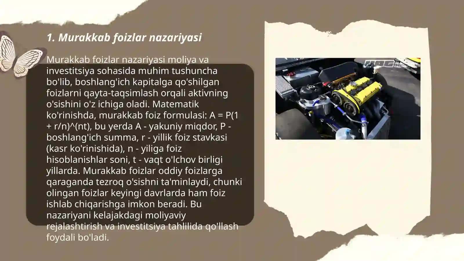 Murakkab protsentlar, ularning amaliy tadbiqlari. Amortizatsiya. Investitsiyalar 3