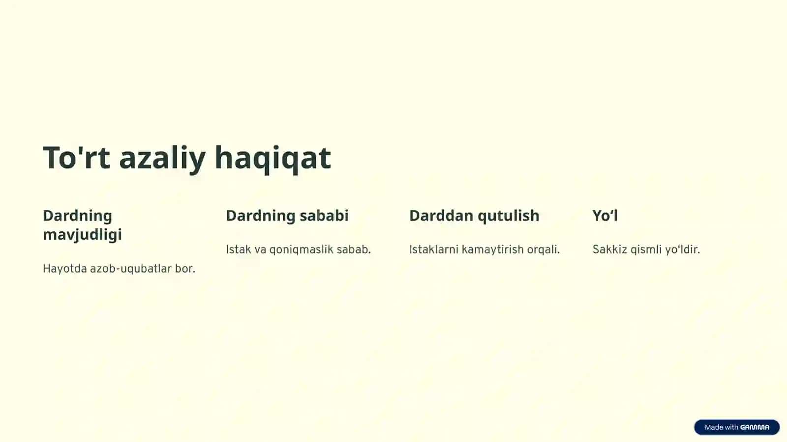 Buddaviylikning asosiy tamoyillari 3
