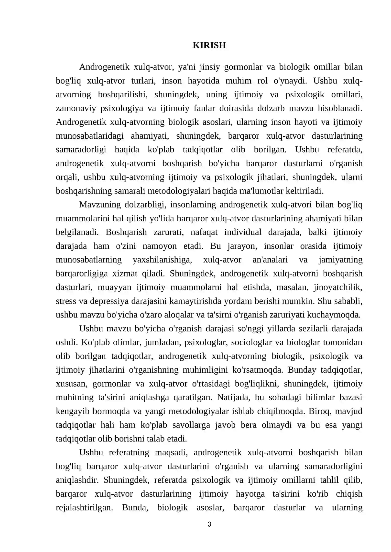 Androgenetik xulq-atvorni boshqarish bilan bogʻliq barqaror xulq-atvor dasturlari 3