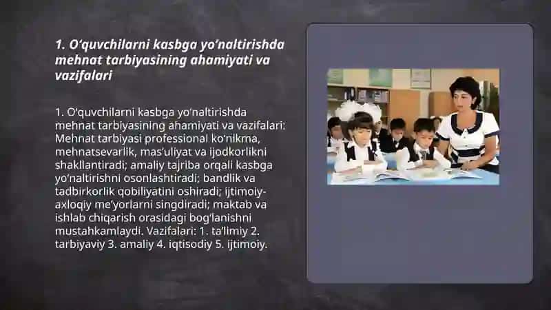 Oʻquvchilarni kasbga yoʻnaltirishda mehnat tarbiyasining ahamiyati 3