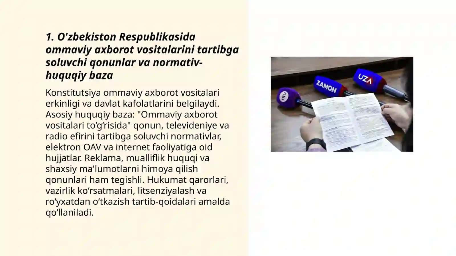 O'zbekiston Respublikasida ommaviy axborot vositalarining faoliyati 3