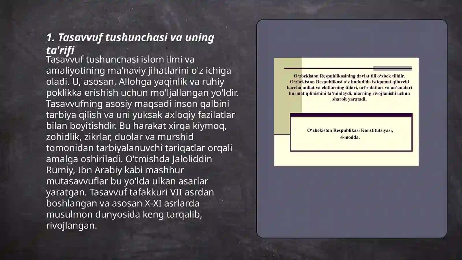 Tasavvuf tushunchasi va uning mohiyati tasavvufning kelib chiqishi va mohiyati 3