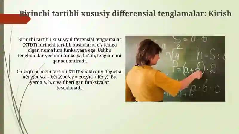 Xususiy xosilali birinchi tartibli differensial tenglamalar 3