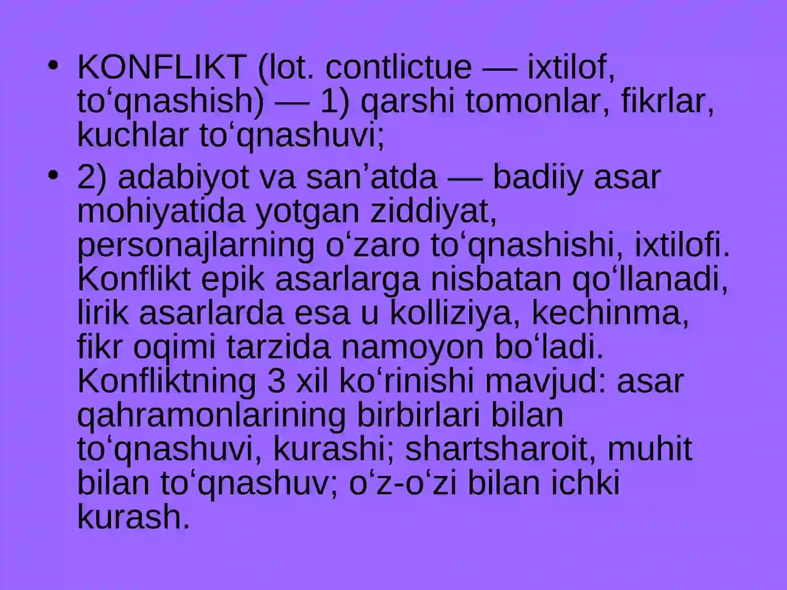 Badiiy asarda konflikt. “O’tkan kunlar” romani misolida 3