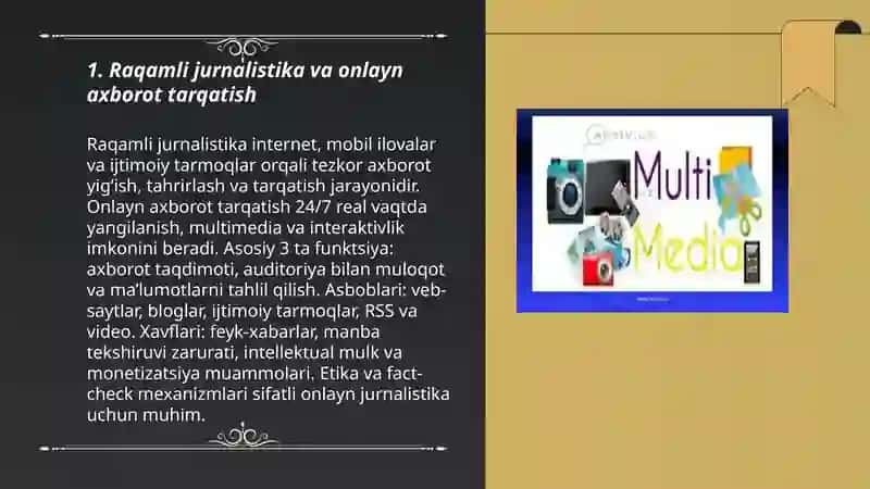 Raqamli jurnalistika va onlayn axborot tarqatish 3