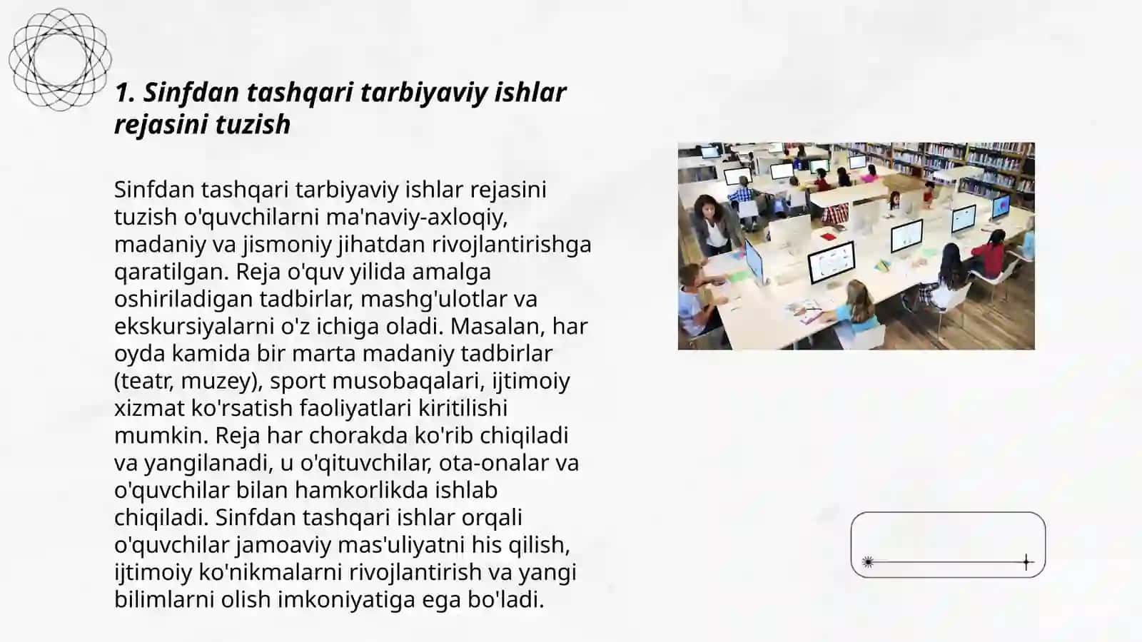 Sinfdan va maktabdan tashqari tarbiyaviy ishlarni tashkil etish 3