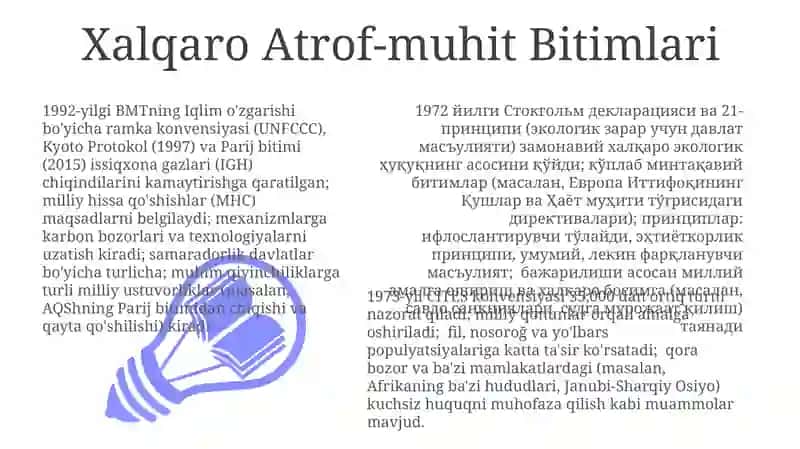 Ekologiya tabiatni muhofaza qilish qonun va tamoyillari 3