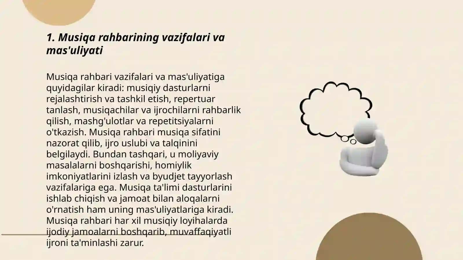 Musiqa Rahbari Faoliyati Mazmuni 3