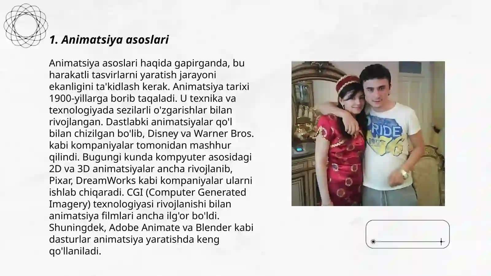 Animatsion lavhalar va roliklar yaratish 3