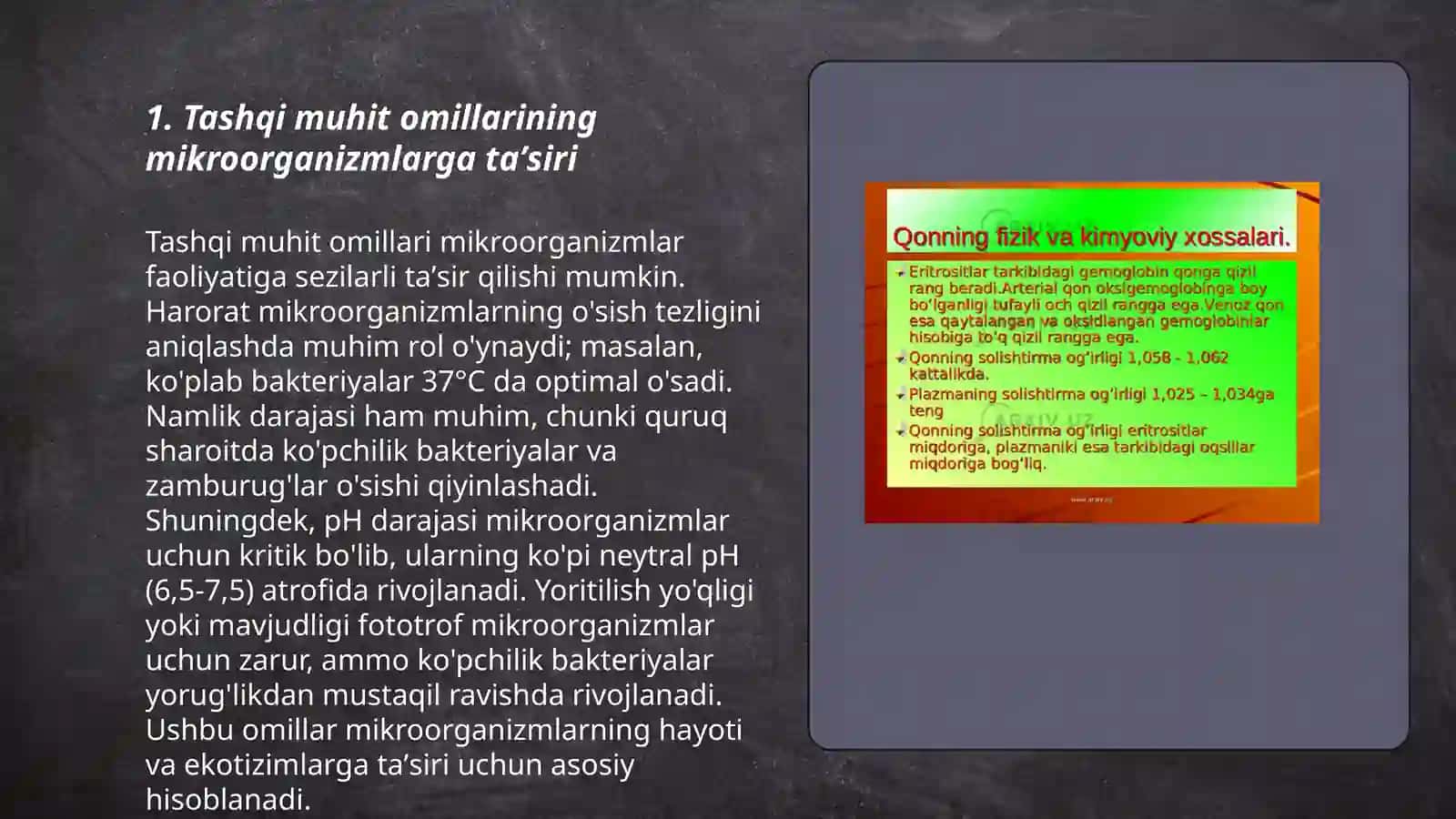 Tashqi muxit omilarining mikroorganizmlarga taʼsiri mikro organizmim 3