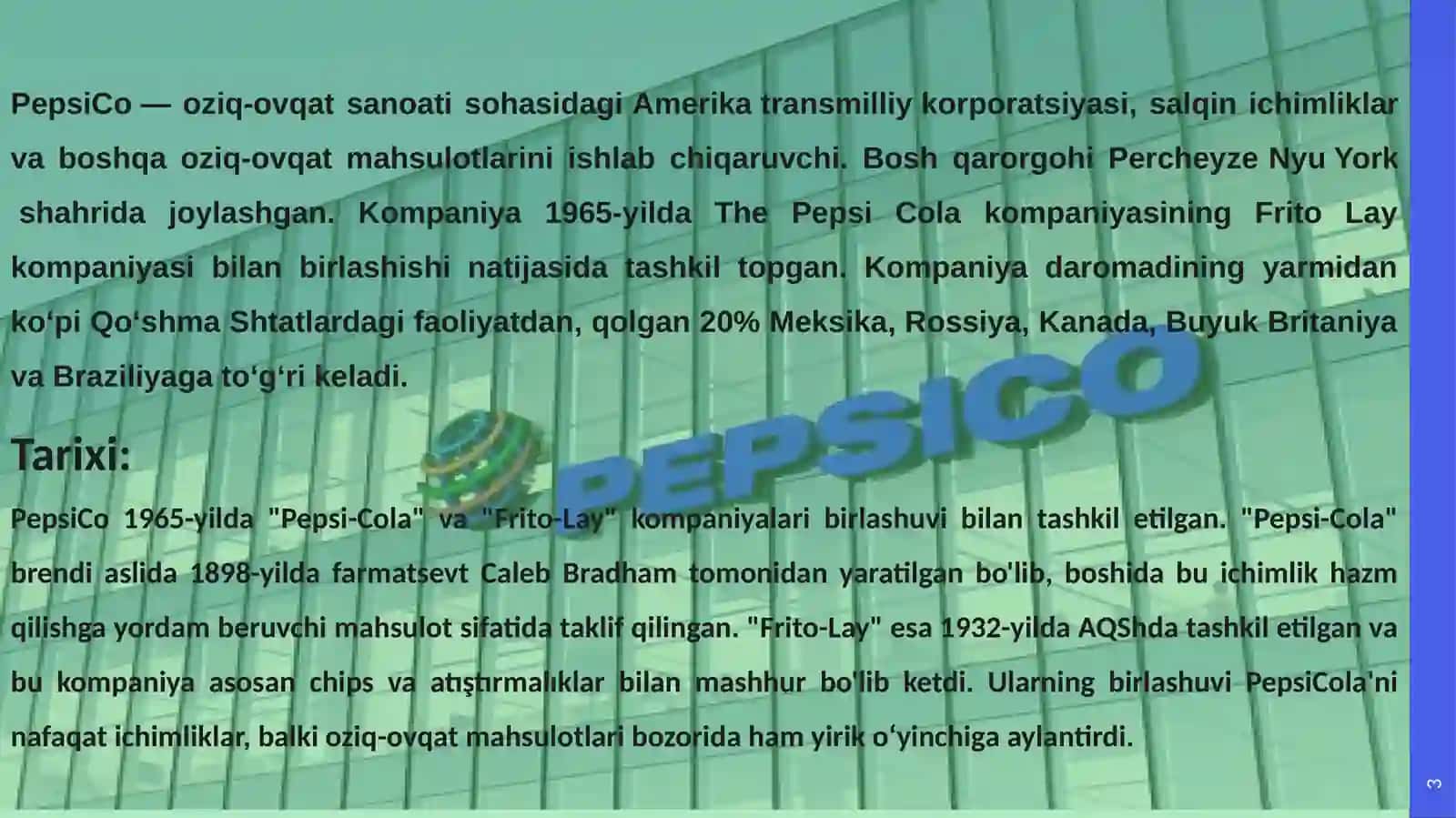 PepsiCo Kompaniyasi haqida 3
