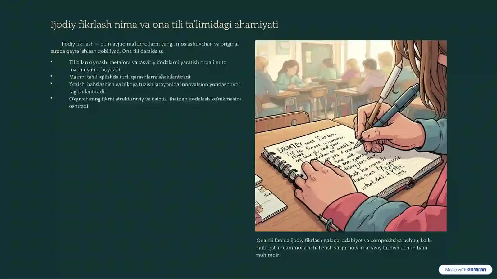Ona tili ta'limida ijodiy fikrlashni rivojlantirish: Kichik guruhlar samaradorligi 3