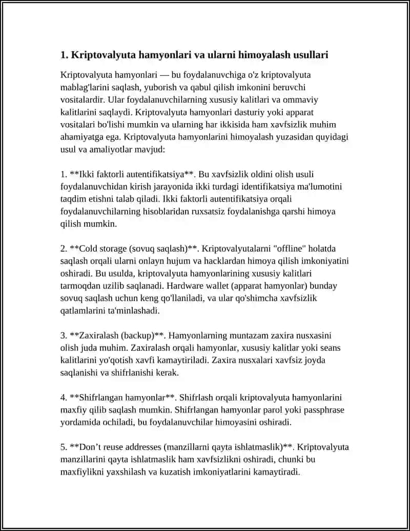 Kriptovalyutalar va Kiberxavfsizlik: Himoya va Firibgarlikka Qarshi Kurashish Usullari 3