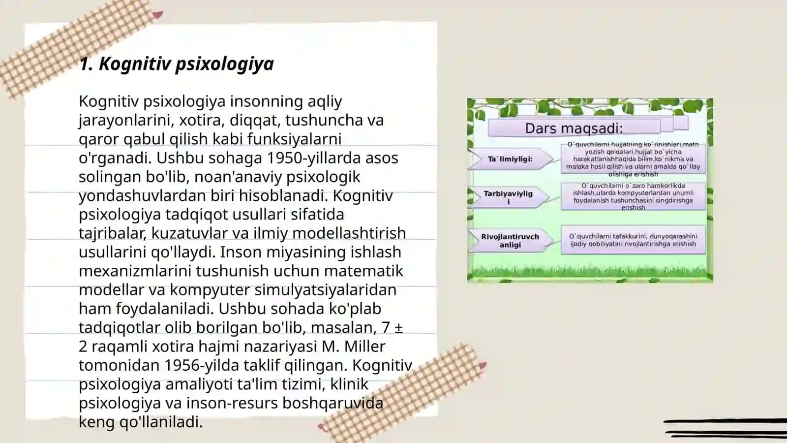 Hozirgi zamon psixologiyasining tarmoqlari va tadqiqot metodlari 3