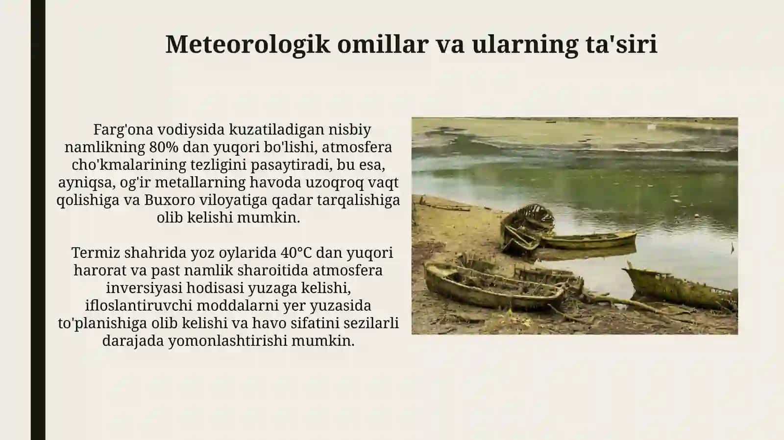 Atmosferada yoĝinlarining daryo havzasibo'yichataqsimlanishi 3