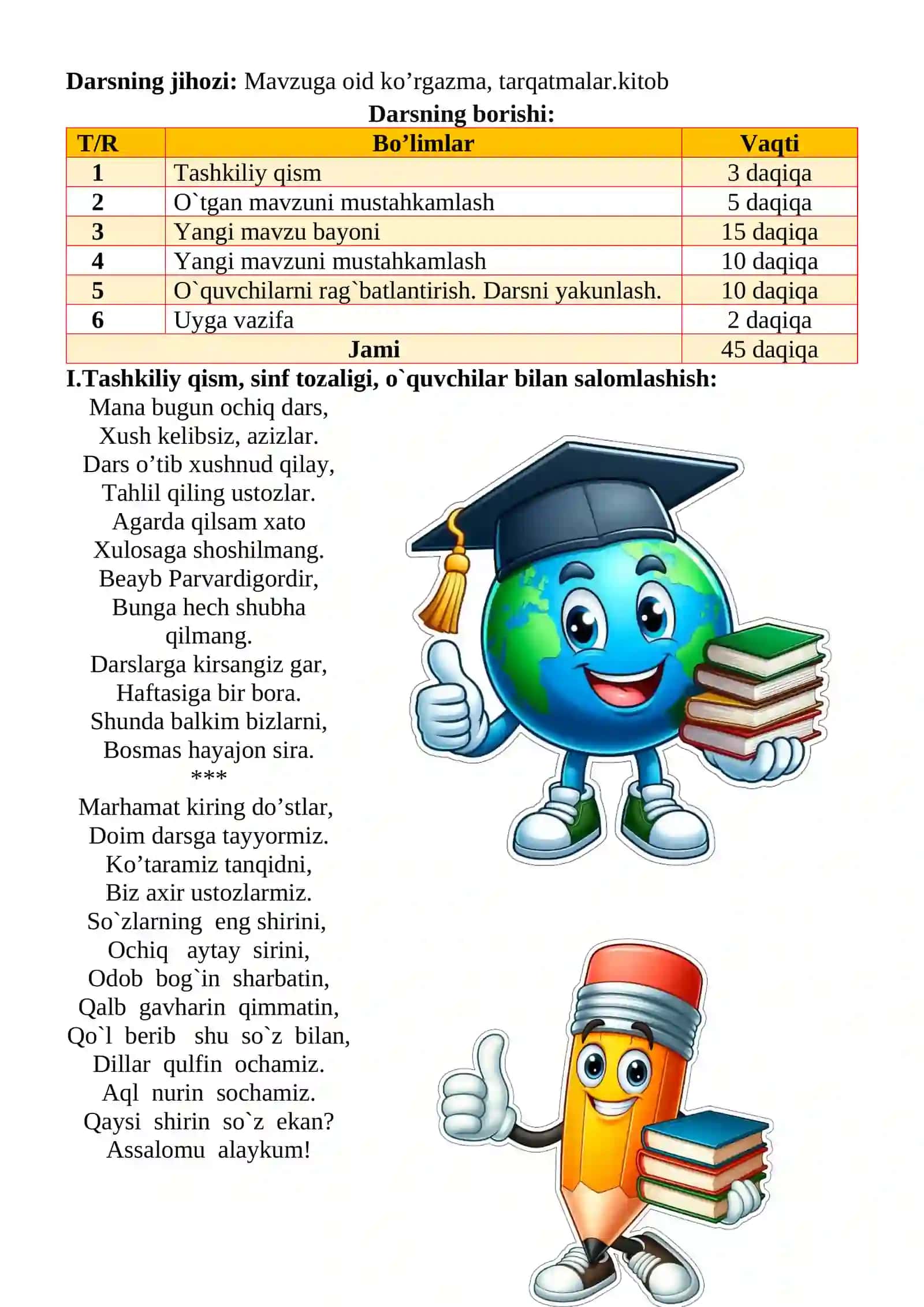 Shaxs va narsa nomini bildirgan so‘zlar mavzusida 2-sinf Ona tili fanidan dars ishlanmasi 3