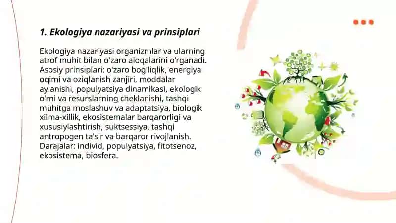 Ekologiya, fitotsenalogiya va oʻsimliklar geografiyasi 3