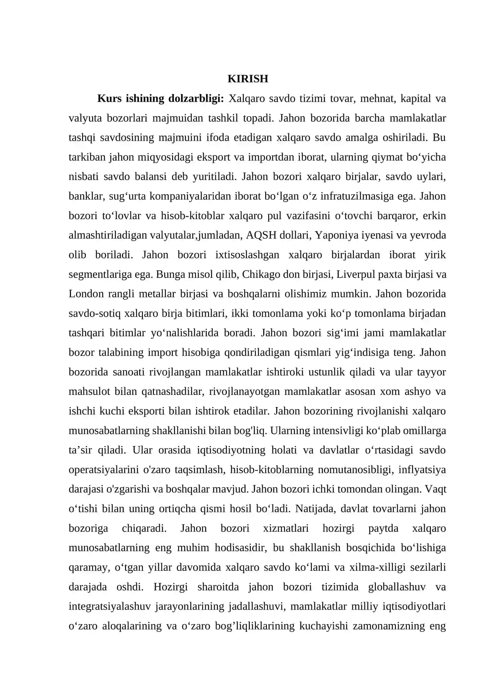 XALQARO SAVDO: JAHON BOZORIDAGI TALAB VA TAKLIF 3