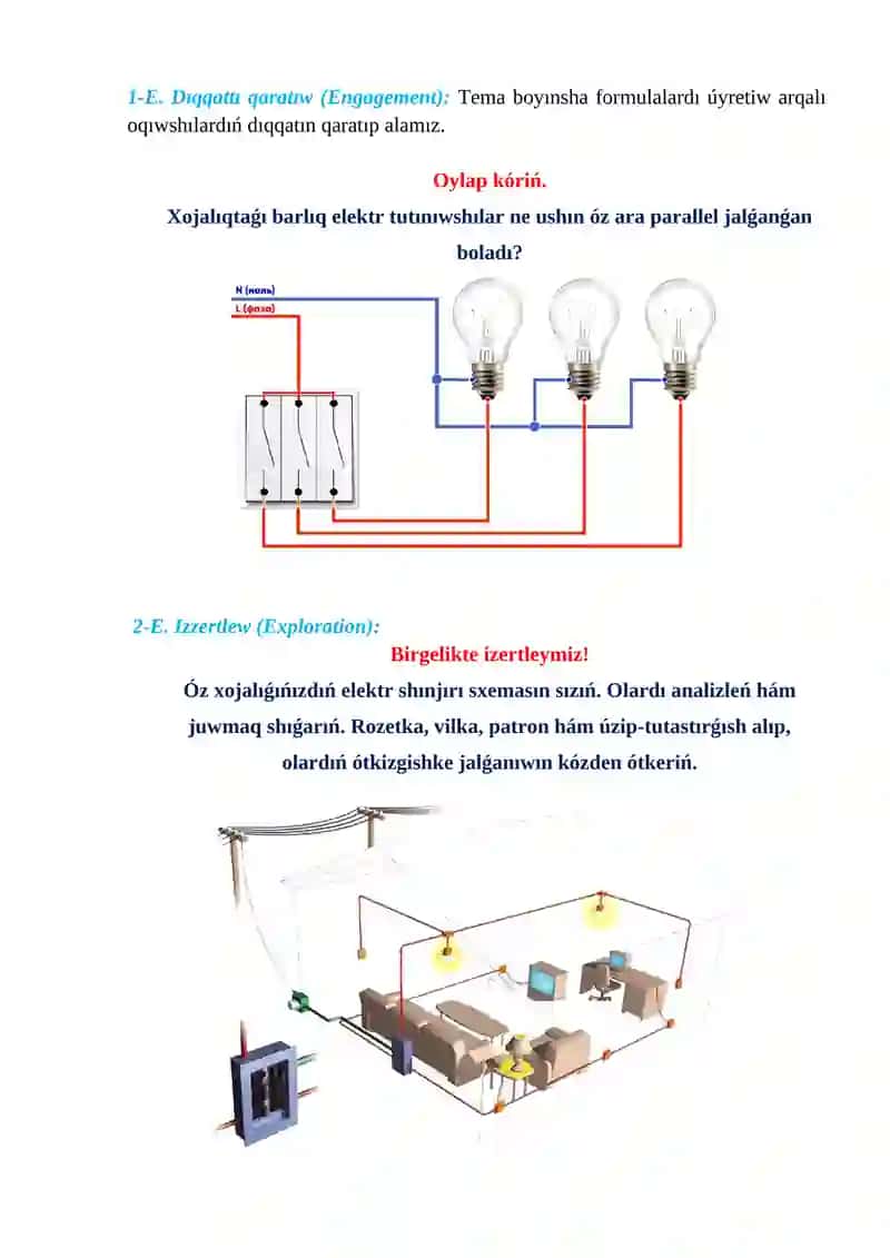 Xojalıqlardaǵı elektr shınjırlar hám jalǵanıwlar_5E 3