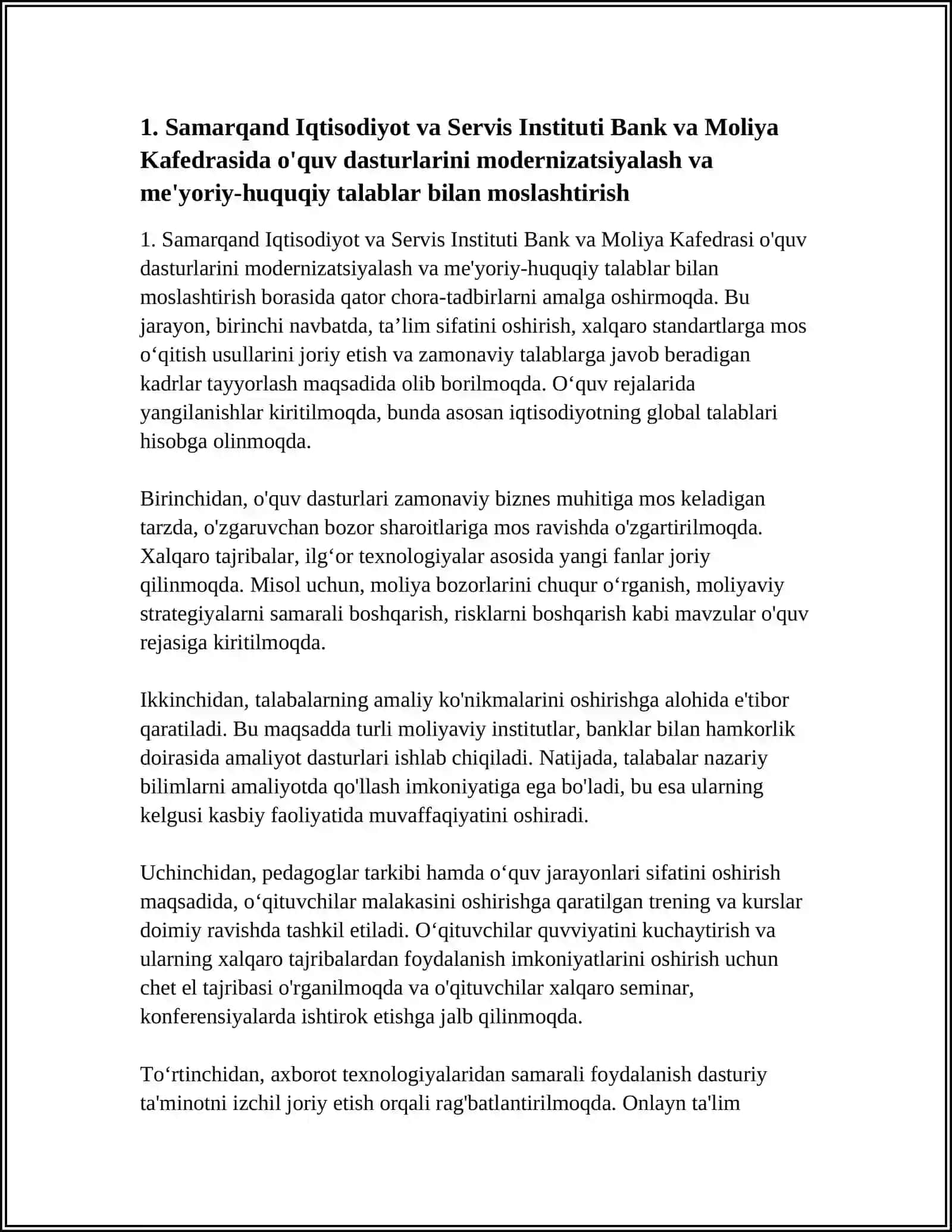 SAMARQAND IQTISODIYOT VA SERVIS INSTITUTI BANK VA MOLIYA KAFEDRASI 3