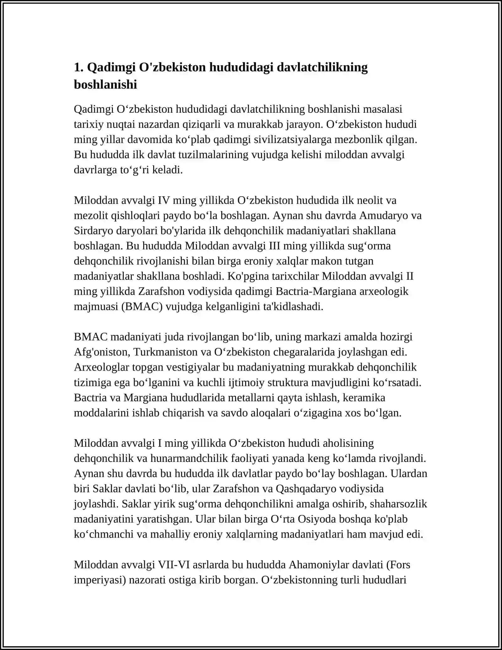 OʻZBEKISTON DAVLATCHILIGINING SHAKLLANISHI VA TARAQQIYOT BOSQICHLARI 3