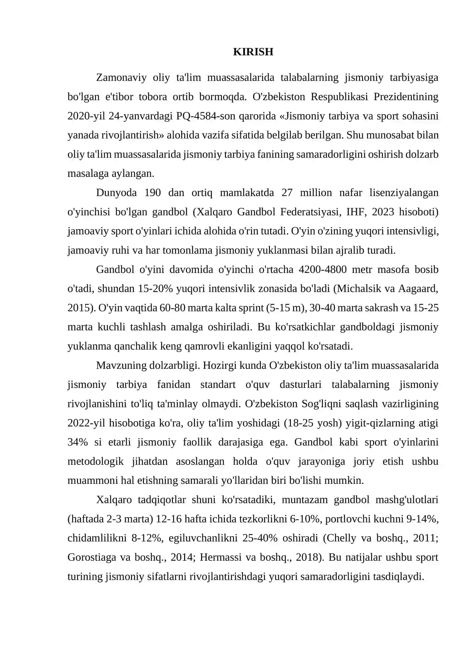 "Gandbol orqali talabalarda jismoniy sifatlarni rivojlantirish metodikasi" 3