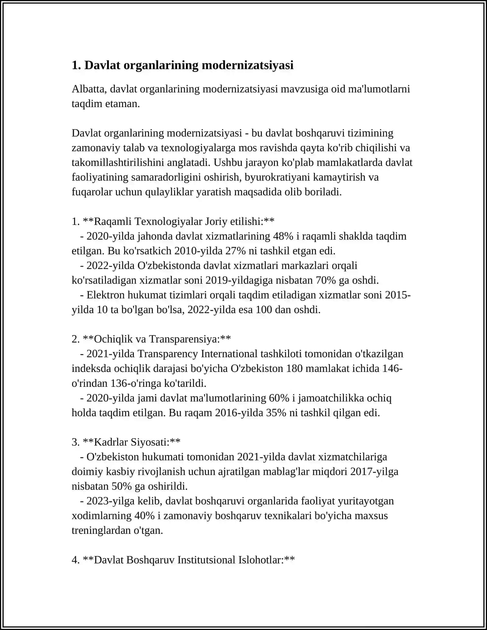 MUSTAQILLIK YILLARIDA DAVLAT BOSHQARUVI TIZIMIDA AMALGA OSHIRILGAN ISLOHOTLAR 3