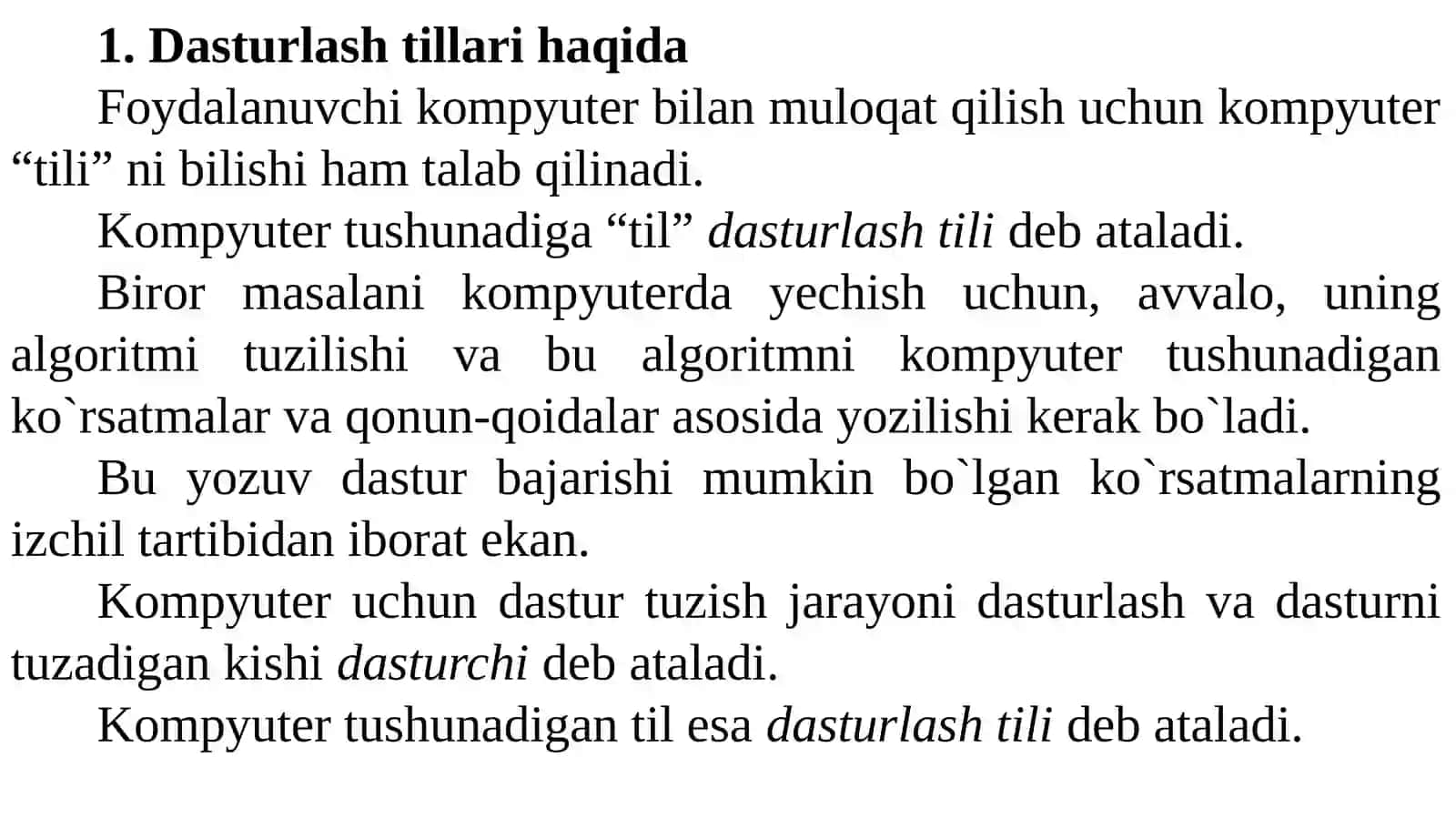 Fan: Dasturlash texnologiyalari 3